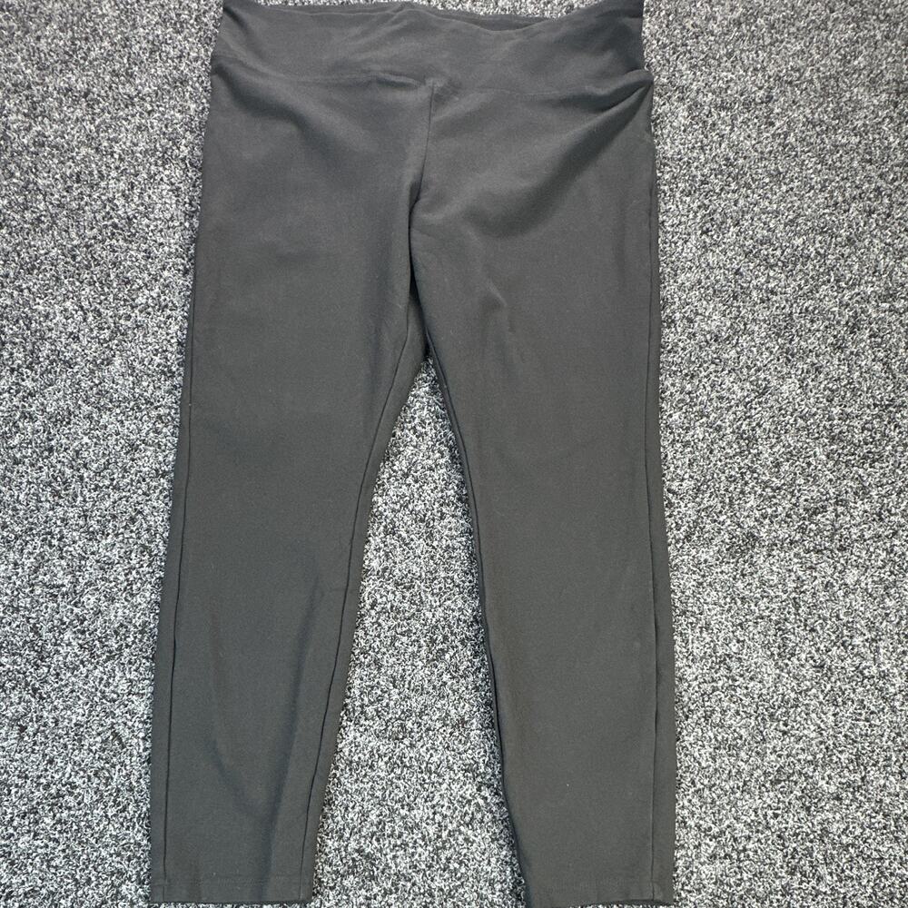 A New Day Women Black Solid Ankle Leggings High Rise Stretch Yoga Size XL